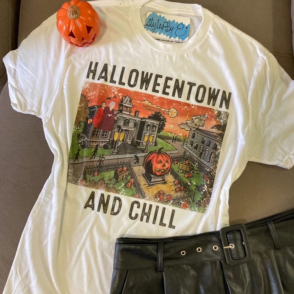 Halloweentown and Chill graphic tshirt